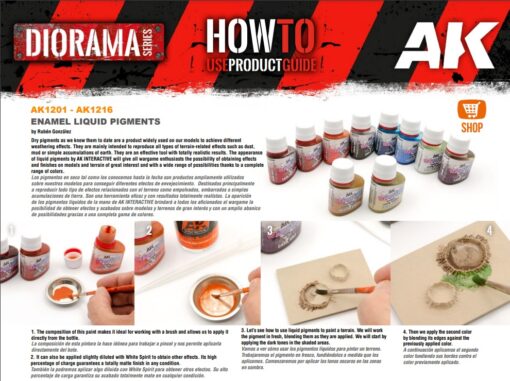 AK1208 DARK RUST DUST – ENAMEL LIQUID PIGMENT AK INTERACTIVE - immagine 3