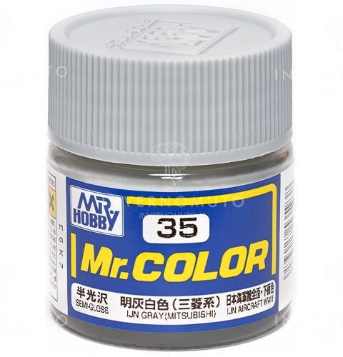 C-035 Gunze Lacquer smalto IJN GRAY/GRIGIO IJN MITSUBISHI | SEMILUCIDO | 10ml colore modellismo