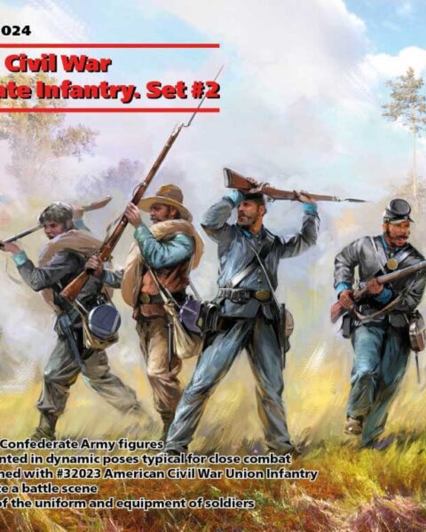 35024 American Civil War Confederate Infantry. Set #2 (100% new molds) scala 1:35 ICM