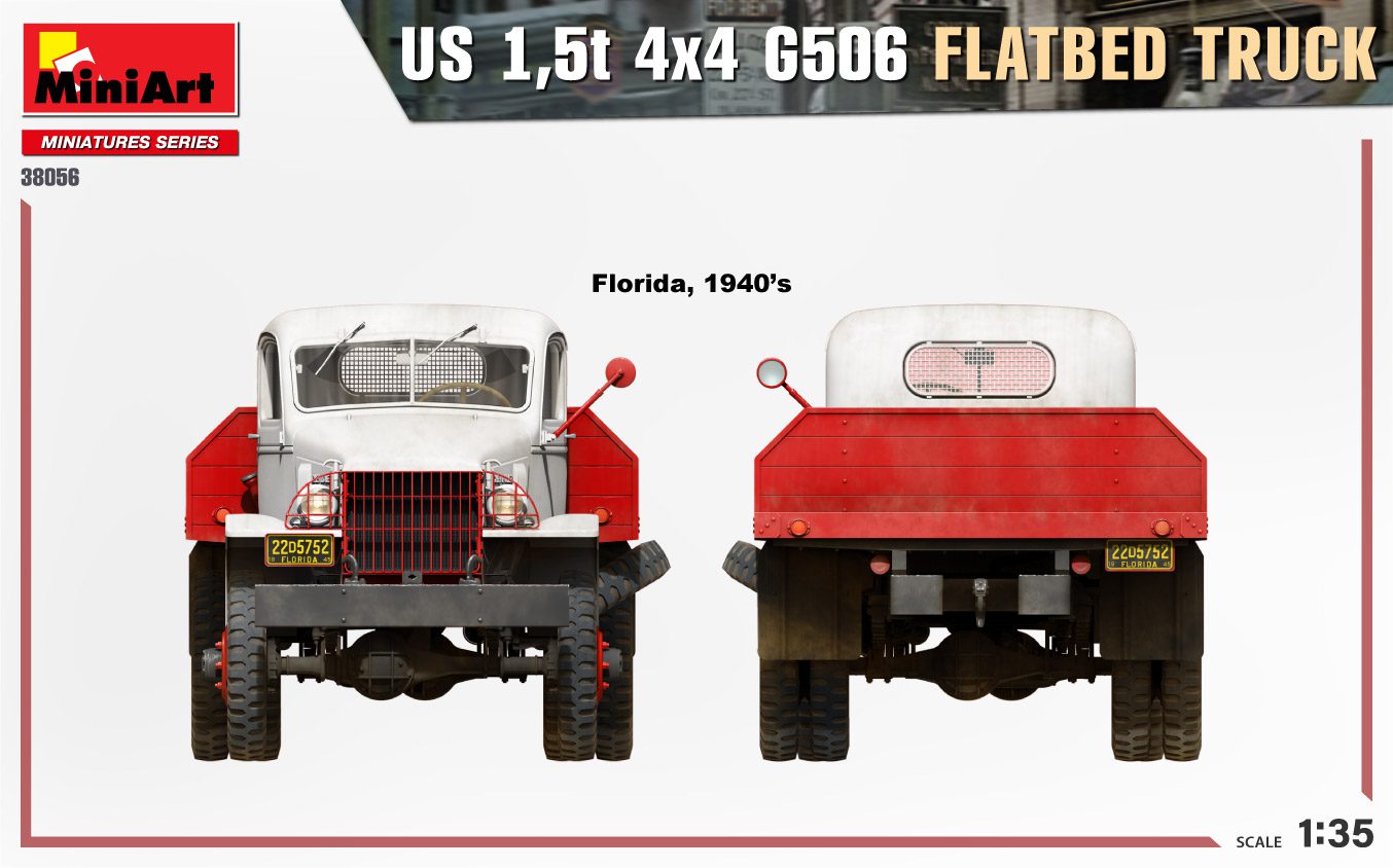 US 1,5t 4×4 G506 FLATBED TRUCK scala 1:35 MINI ART 38056 - immagine 4