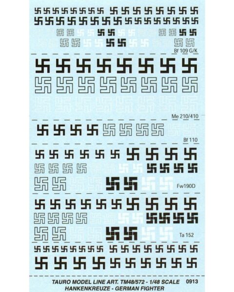 Decalcomanie Svastiche per caccia - Tauro Model scala 1:48  TU48572G