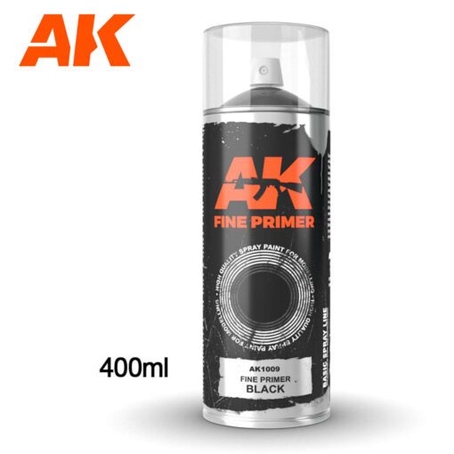 AK1009 FINE PRIMER BLACK - NERO SPRAY - 400ml AK INTERACTIVE