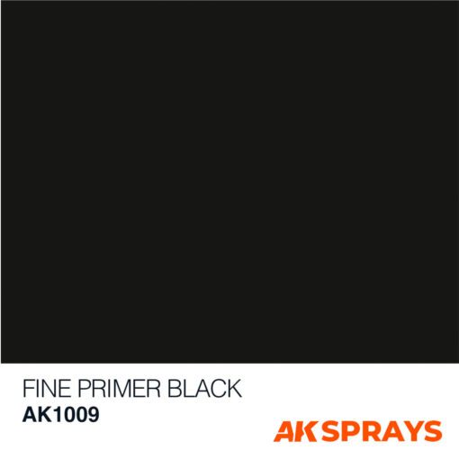 AK1009 FINE PRIMER BLACK - NERO SPRAY - 400ml AK INTERACTIVE - immagine 2