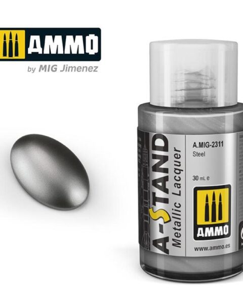 AMIG2311  A-STAND Steel  - 30ml colore a smalto per aerografo AMMO MIG