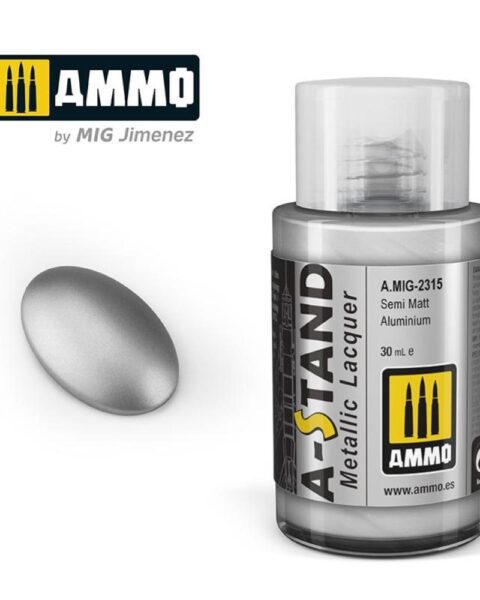 AMIG2315  A-STAND Semi Matt Aluminium  30ml colore a smalto per aerografo AMMO MIG