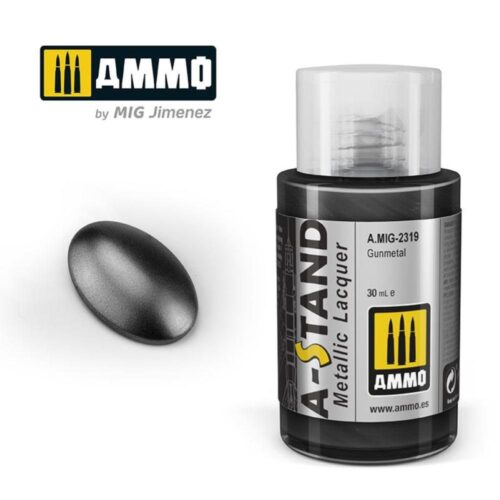 AMIG2319 A-STAND Gunmetal 30ml colore a smalto per aerografo AMMO MIG