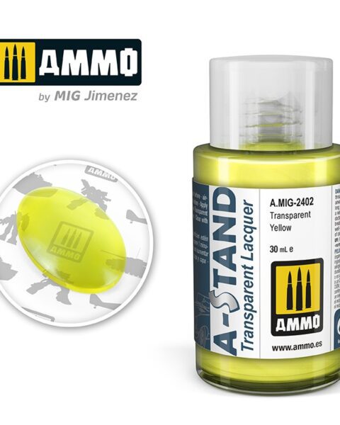 AMIG2402 A-STAND Transparent Yellow - 30ml colore a smalto per aerografo AMMO MIG