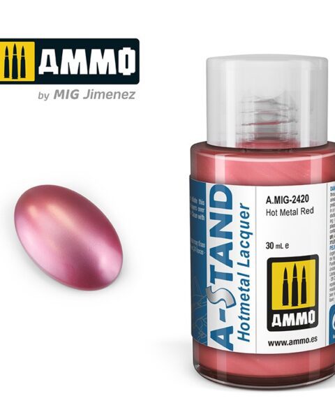 AMIG2420 A-STAND Hot Metal Red - 30ml colore a smalto per aerografo AMMO MIG