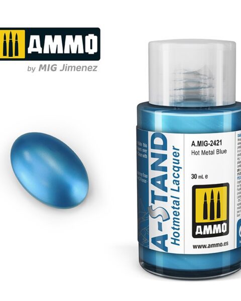 AMIG2421 A-STAND Hot Metal Blue - 30ml colore a smalto per aerografo AMMO MIG
