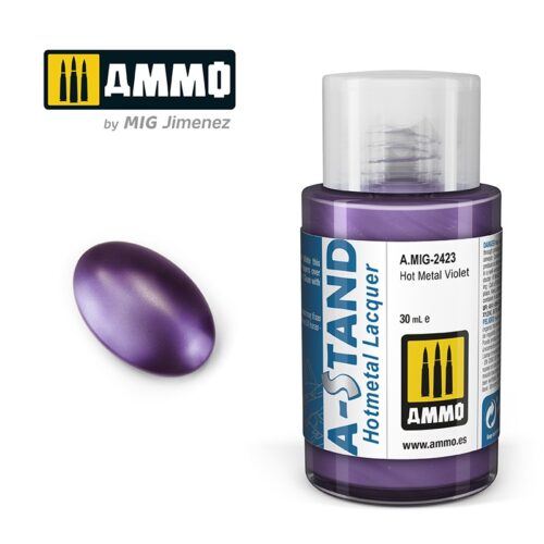 AMIG2423 A-STAND Hot Metal Violet – 30ml colore a smalto per aerografo AMMO MIG