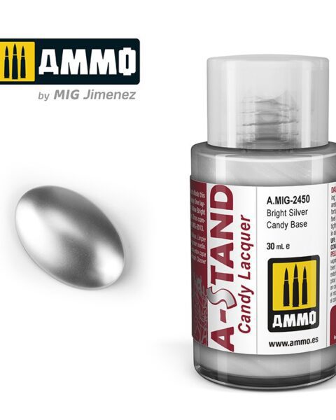 AMIG2450 A-STAND BRIGHT SILVER CANDY BASE  - 30ml colore a smalto per aerografo AMMO MIG