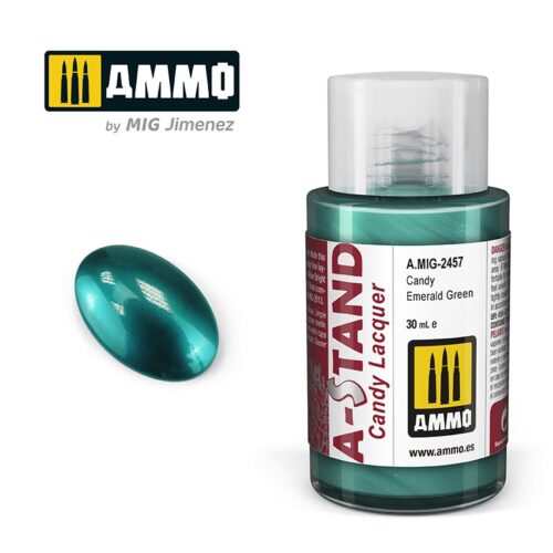 AMIG2457 A-STAND Candy Emerald Green – 30ml colore a smalto per aerografo AMMO MIG