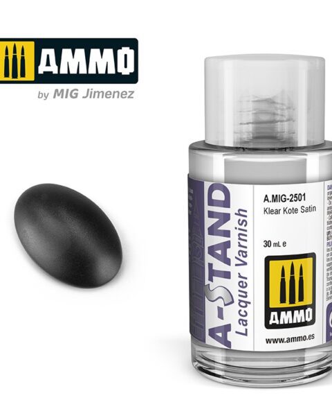 AMIG2501 A-STAND Klear kote Satin - 30ml colore a smalto per aerografo AMMO MIG