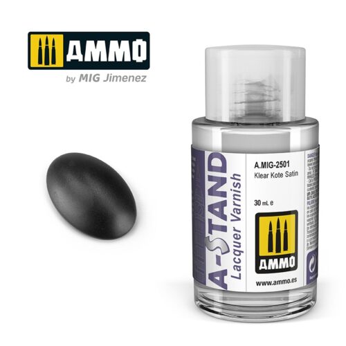 AMIG2501 A-STAND Klear kote Satin – 30ml colore a smalto per aerografo AMMO MIG