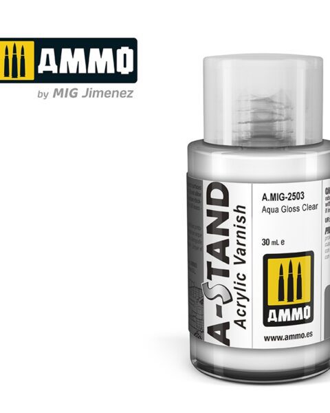 AMIG2503 A-STAND Aqua Gloss Clear - 30ml colore a smalto per aerografo AMMO MIG