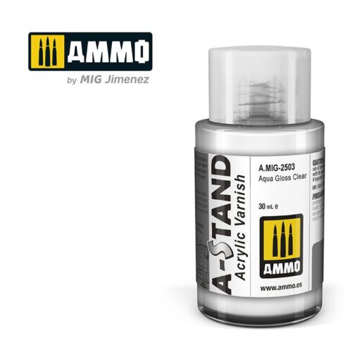 AMIG2503 A-STAND Aqua Gloss Clear – 30ml colore a smalto per aerografo AMMO MIG