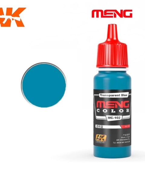 MC102 TRANSPARENT BLUE 17ml MENG COLOR AK INTERACTIVE