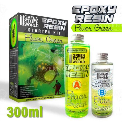 10626 – EPOXY RESIN FLUOR GREEN STARTER KIT | 300ML – GREEN STUFF WORLD