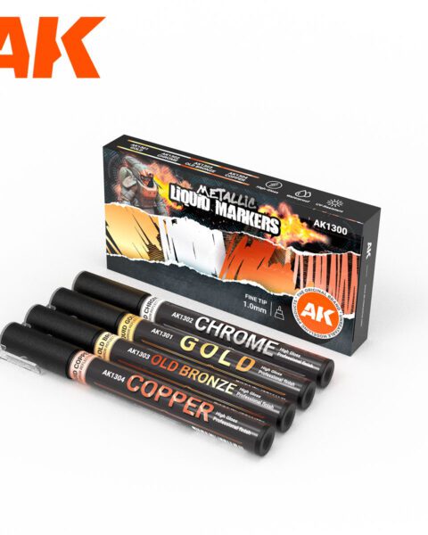 AK1300 METALLIC LIQUID MARKER – 4 UNITS SET –  AK INTERACTIVE