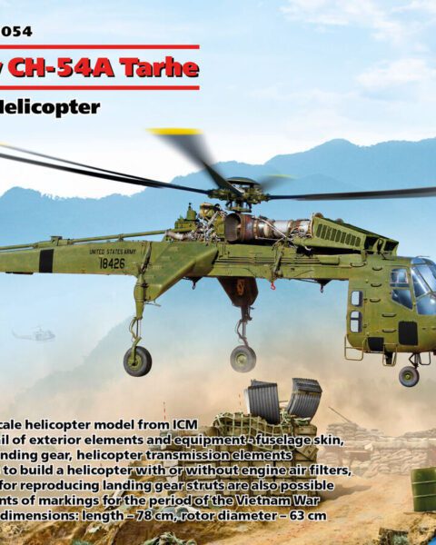 Sikorsky CH-54A Tarhe, US Heavy Helicopter scala 1:35 ICM 53054