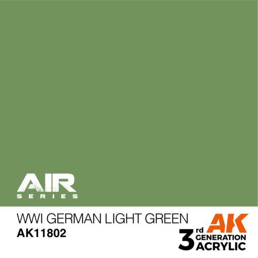 AK11802 3RD. AIR  WWI GERMAN LIGHT GREEN 17ml colore acrilico per modellismo - immagine 2