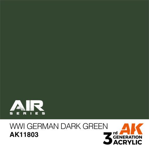 AK11803 3RD. AIR  WWI GERMAN DARK GREEN 17ml colore acrilico per modellismo - immagine 2