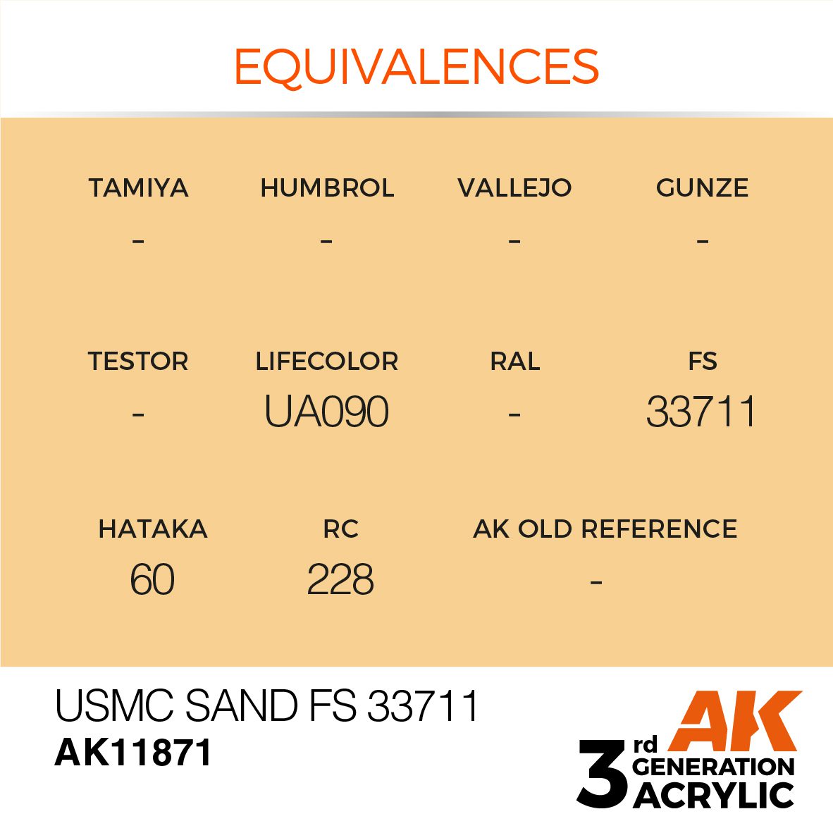 AK11871 3RD. USMC SAND F.S. 33711 17ml colore acrilico per modellismo - immagine 3