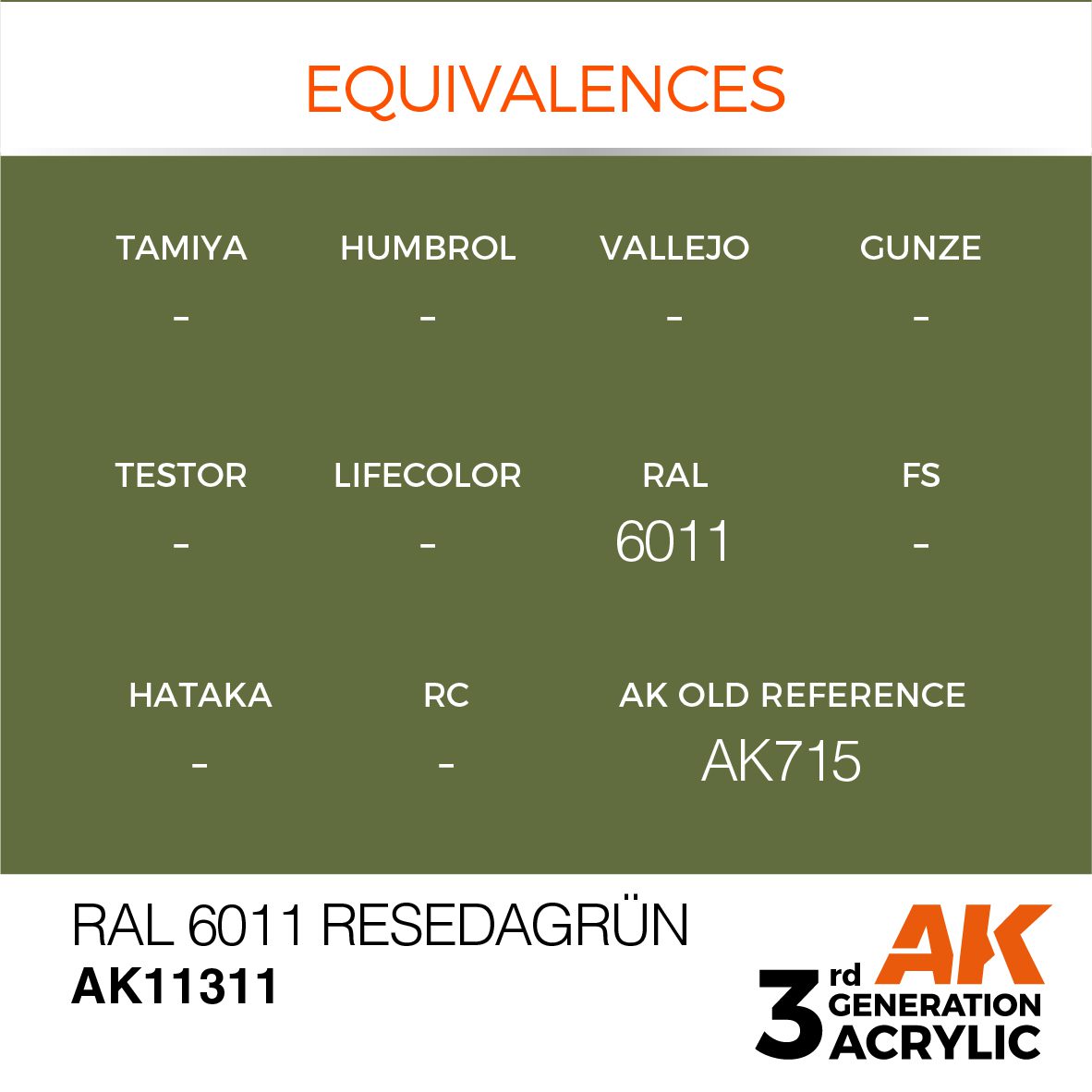 AK11311 3RD. AFV SERIES - RESEDAGRÜN - 17ml colore acrilico per modellismo - immagine 3