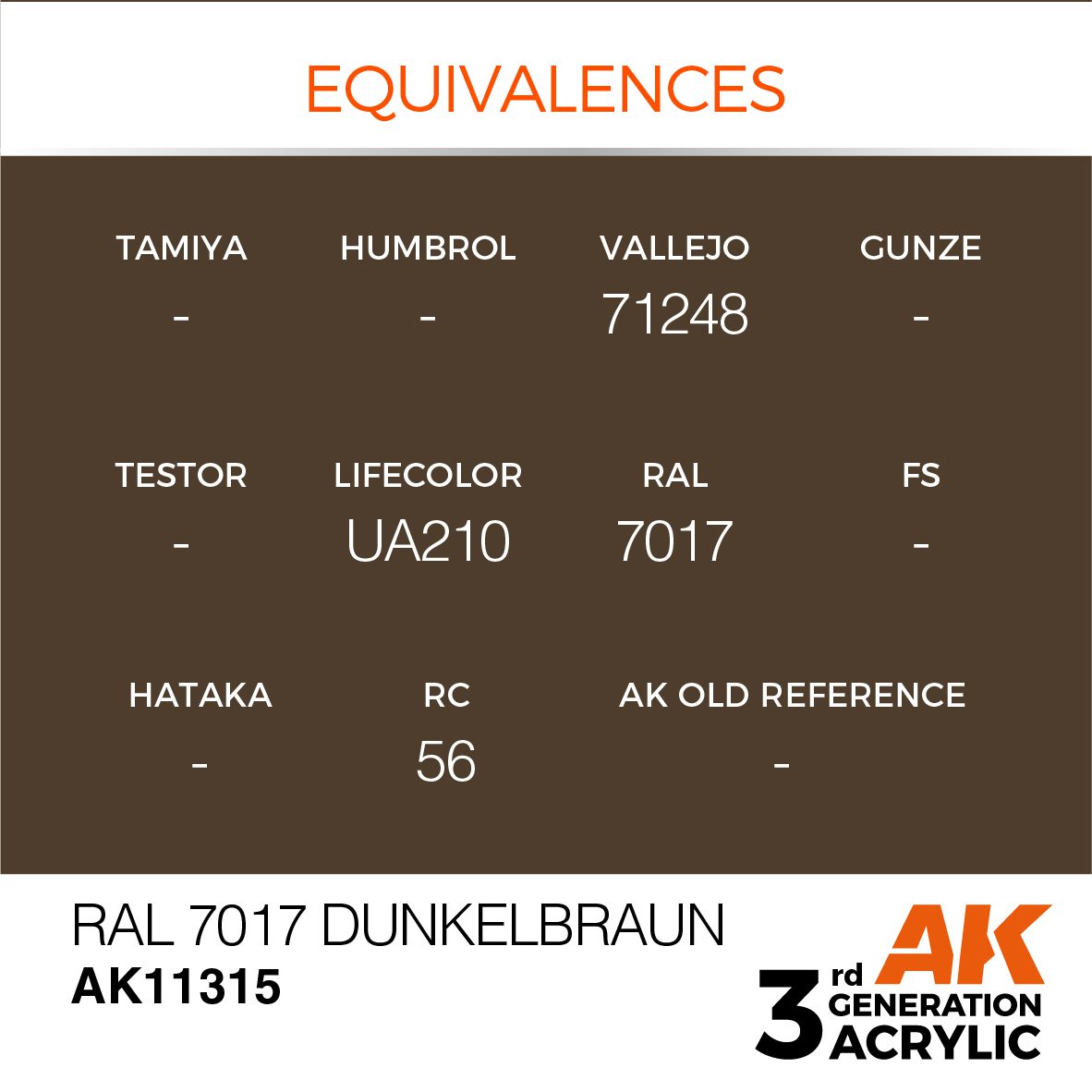 AK11315 3RD. AFV SERIES - DUNKELBRAUN - 17ml colore acrilico per modellismo - immagine 3