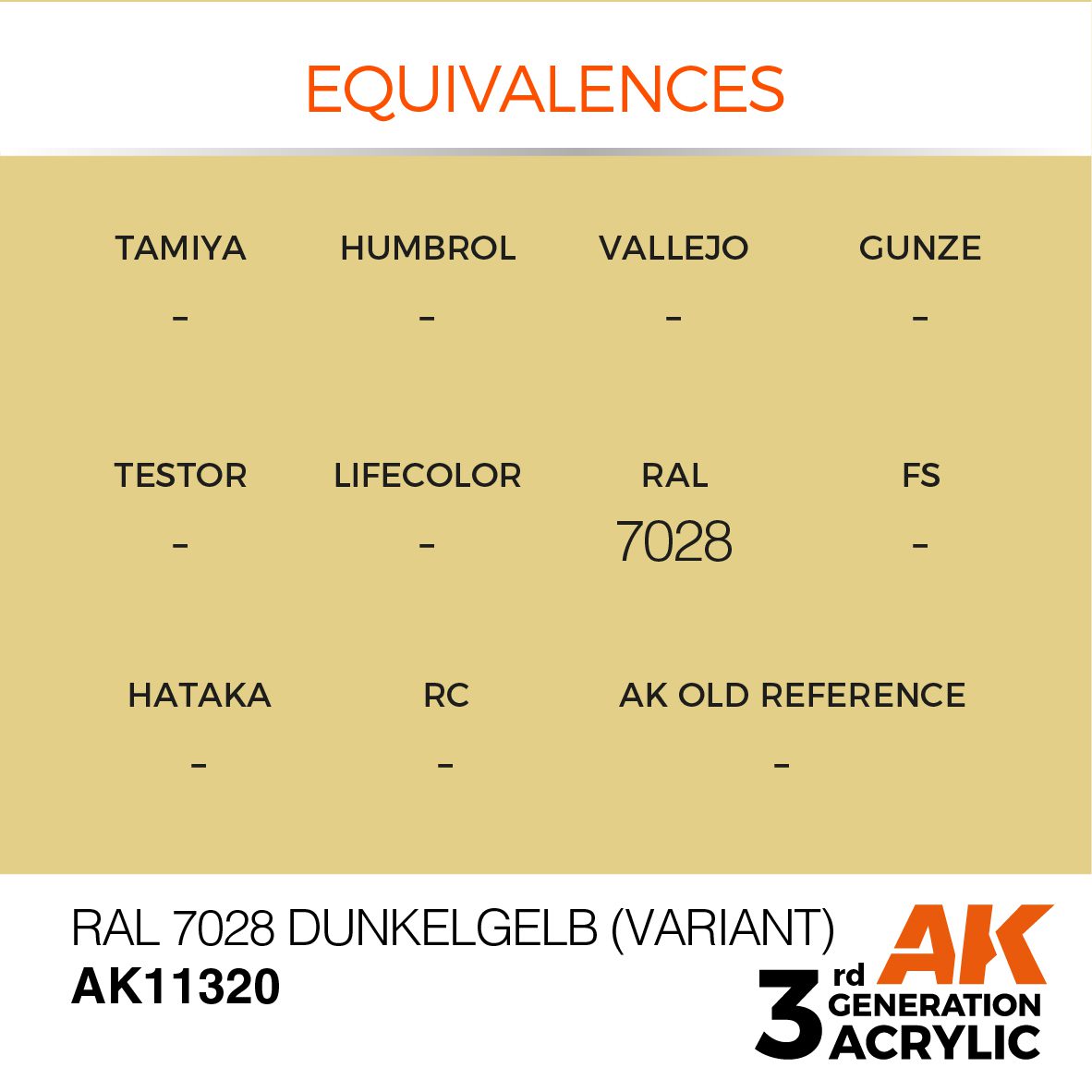 AK11320 3RD. AFV SERIES - DUNKELGELB (VARIANT) - 17ml colore acrilico per modellismo - immagine 3