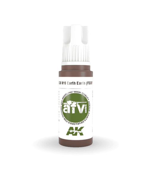 AK11338 3RD. AFV SERIES - Nº8 EARTH RED - F.S. 30117 17ml colore acrilico per modellismo