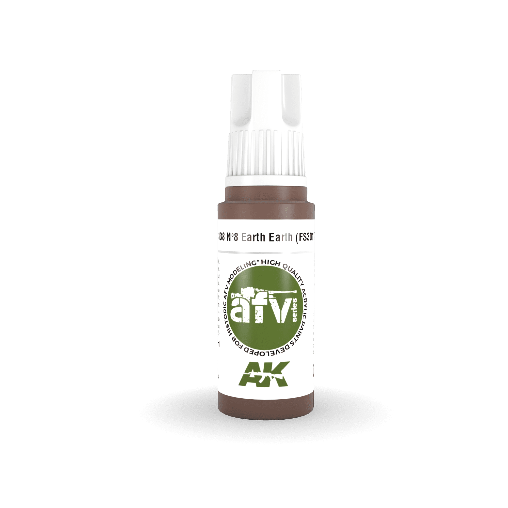 AK11338 3RD. AFV SERIES - Nº8 EARTH RED - F.S. 30117 17ml colore acrilico per modellismo