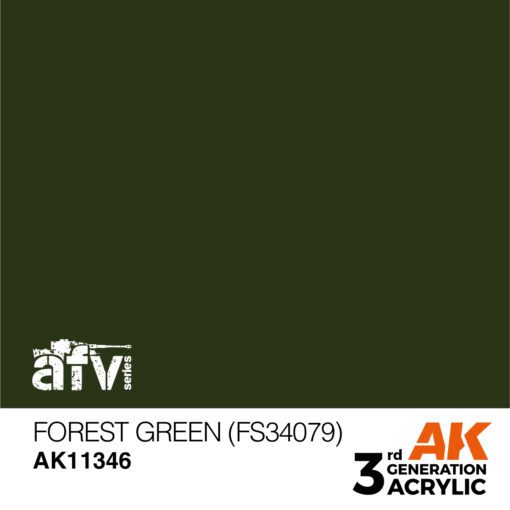 AK11346 3RD. AFV SERIES - FOREST GREEN - F.S. 34079 17ml colore acrilico per modellismo - immagine 2