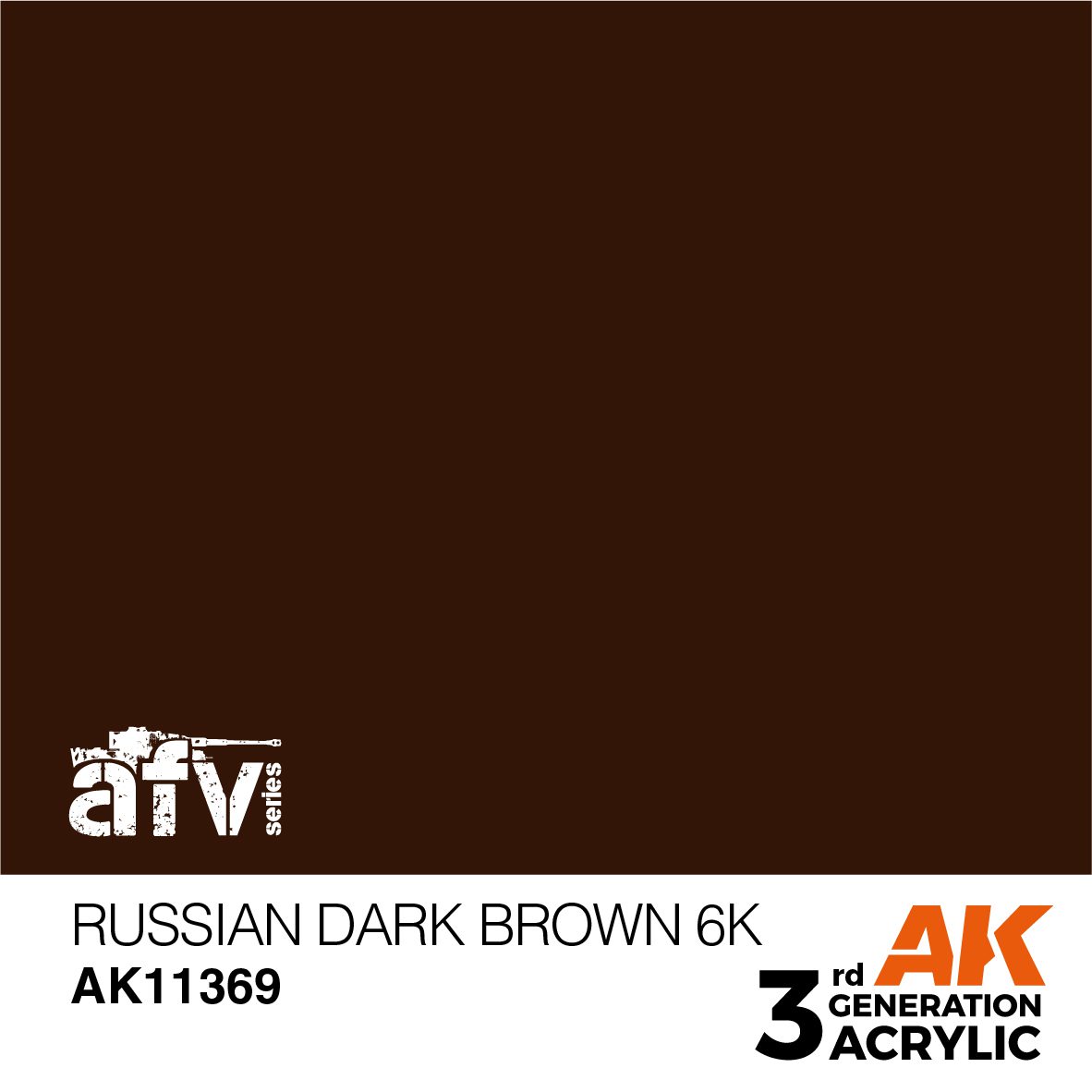 AK11369 3RD. AFV SERIES - RUSSIAN DARK BROWN 6K - 17ml colore acrilico per modellismo - immagine 2