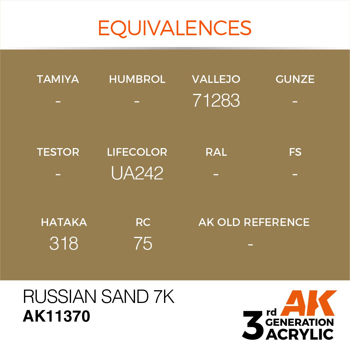 AK11370 3RD. AFV SERIES - RUSSIAN SAND 7 - 17ml colore acrilico per modellismo - immagine 3