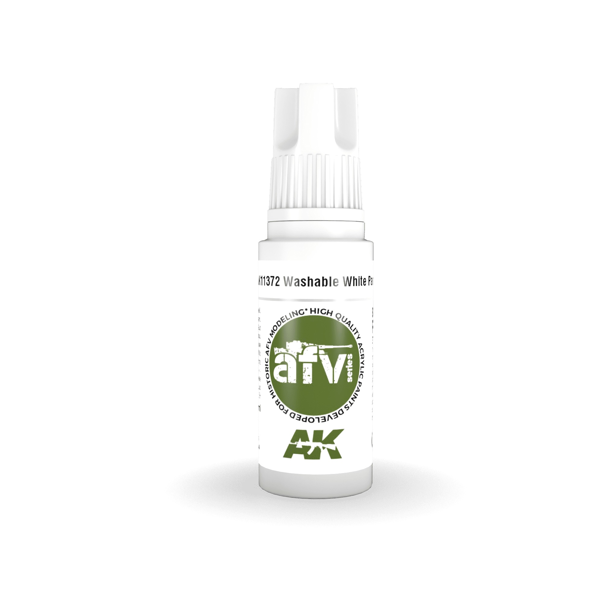 AK11372 3RD. AFV SERIES - WASHABLE WHITE PAINT - 17ml colore acrilico per modellismo