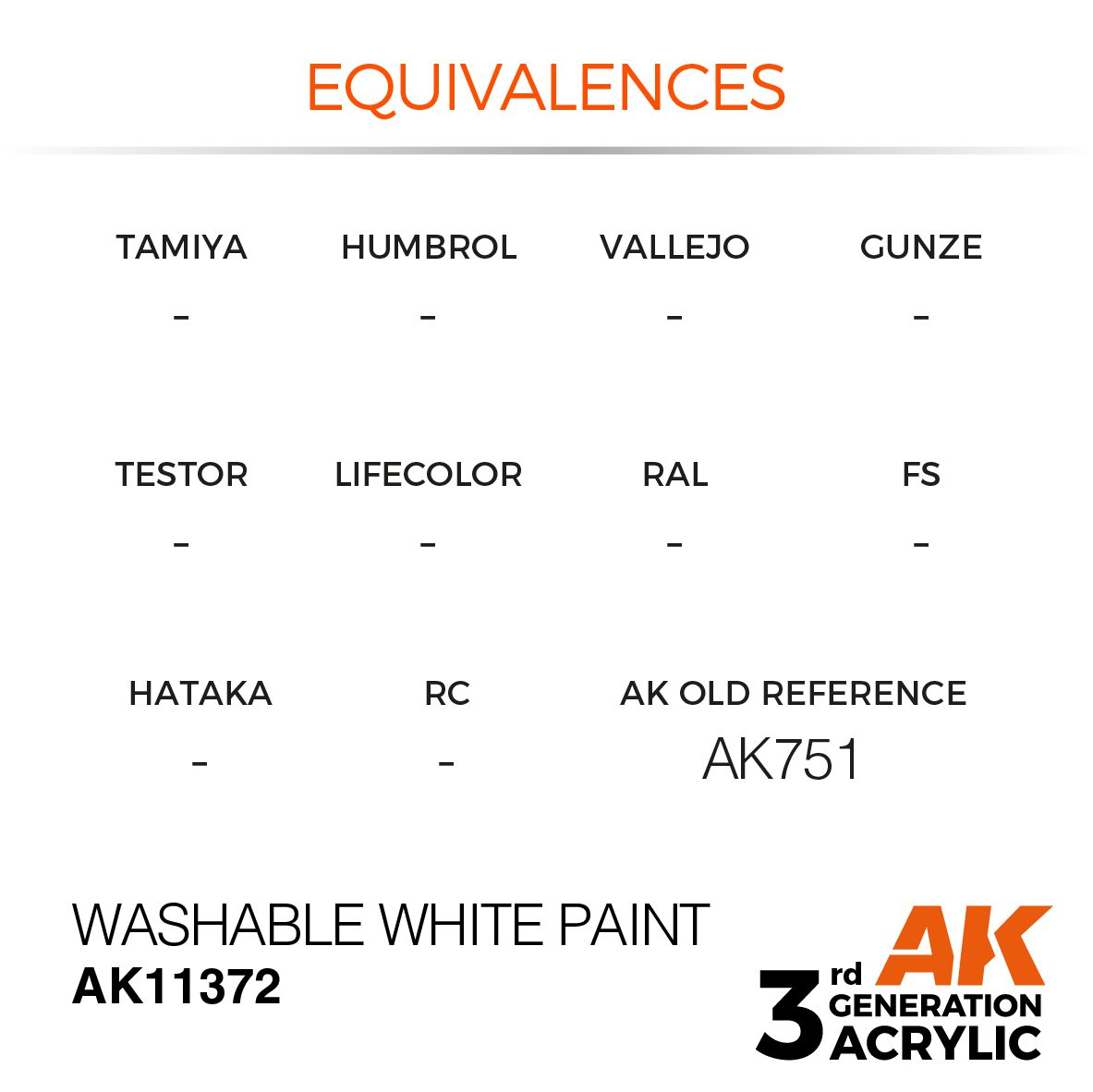 AK11372 3RD. AFV SERIES - WASHABLE WHITE PAINT - 17ml colore acrilico per modellismo - immagine 3