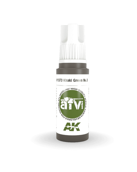 AK11373 3RD. AFV SERIES - KHAKI GREEN NO.3 - 17ml colore acrilico per modellismo