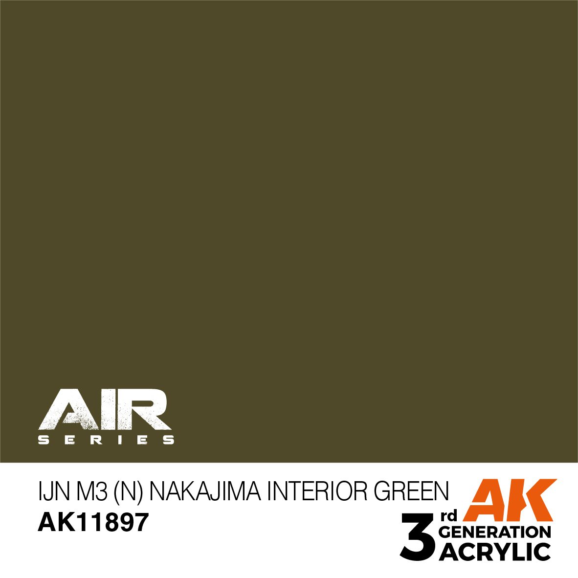 AK11897 3RD. IJN M3 (N) NAKAJIMA INTERIOR GREEN 17ml colore acrilico per modellismo - immagine 2