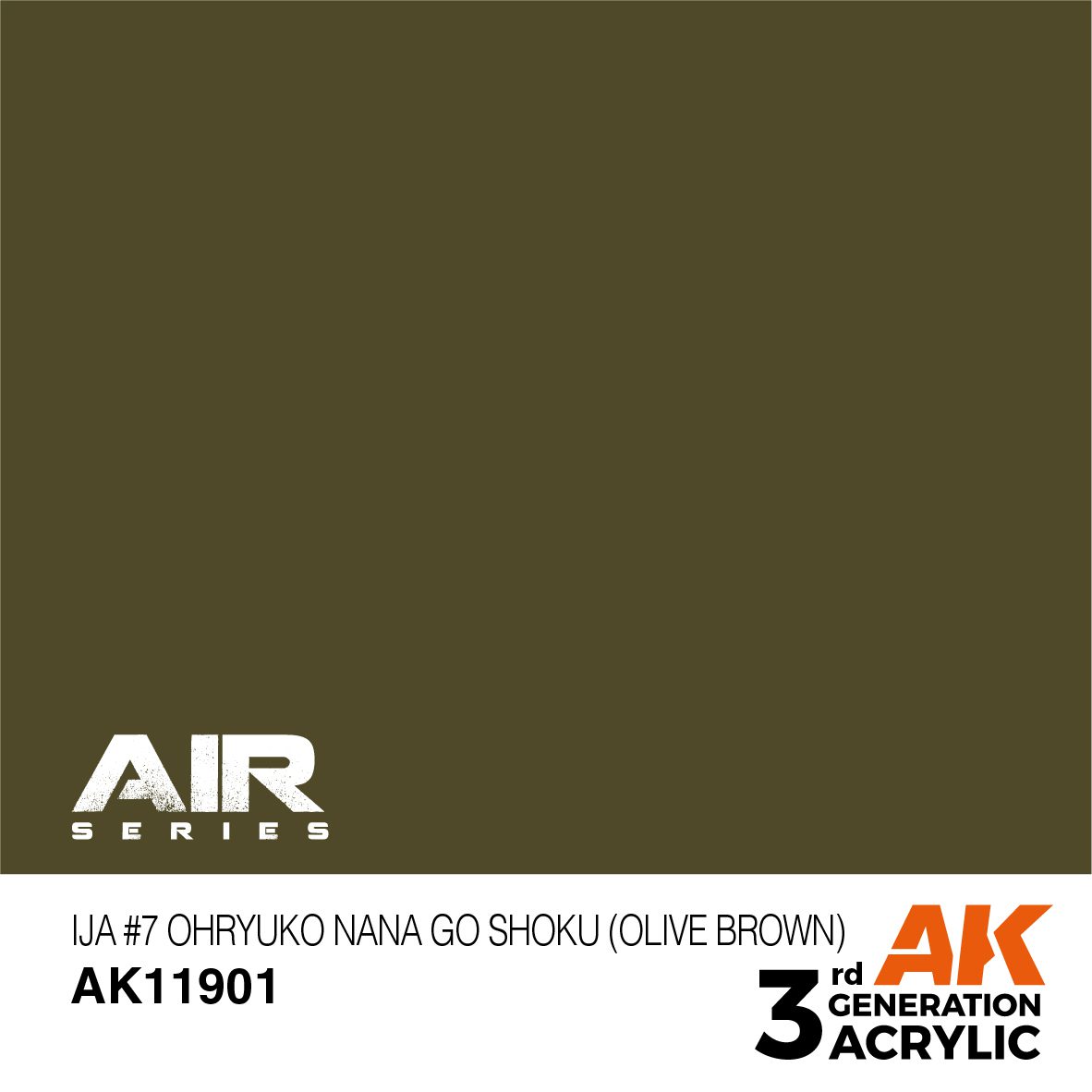 AK11901 3RD. IJA #7 OHRYUKO NANA GO SHOKU (OLIVE BROWN) 17ml colore acrilico per modellismo - immagine 2