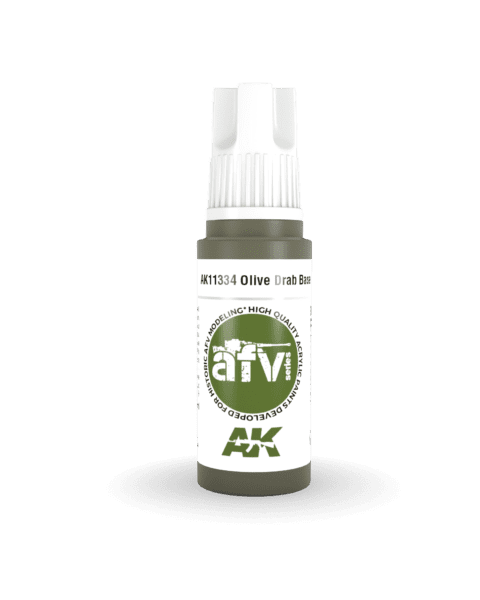 AK11334 3RD. AFV SERIES - OLIVE DRAB BASE - F.S. 24098 17ml colore acrilico per modellismo