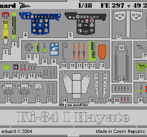 Eduard  Ki-84 I Hayate scala 1:48 HASEGAWA FE297