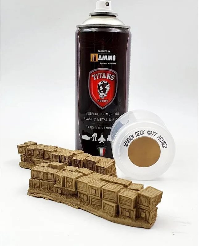 PRIMER SPRAY WOODEN DECK OPACO - 400ml Spray per plastica, metallo e resina TITANS HOBBY TTH118