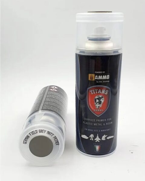 PRIMER SPRAY GERMAN FIELD GREY OPACO - 400ml Spray per plastica, metallo e resina TITANS HOBBY TTH119