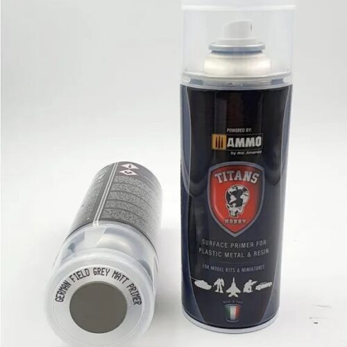 PRIMER SPRAY GERMAN FIELD GREY OPACO – 400ml Spray per plastica, metallo e resina TITANS HOBBY TTH119