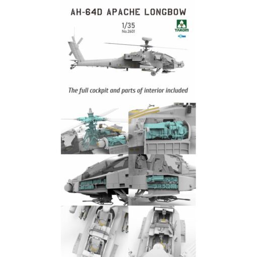AH-64D Apache Longbow Attack Helicopter scala 1:35 TAKOM TKM2601 + COLLA OMAGGIO - immagine 5