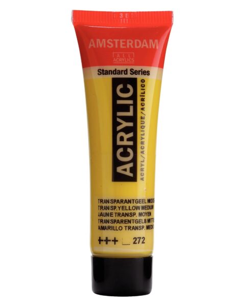 272 TRASPARENT YELLOW MEDIUM - ROYAL TALENS Colore Acrilico Amsterdam 20ml.