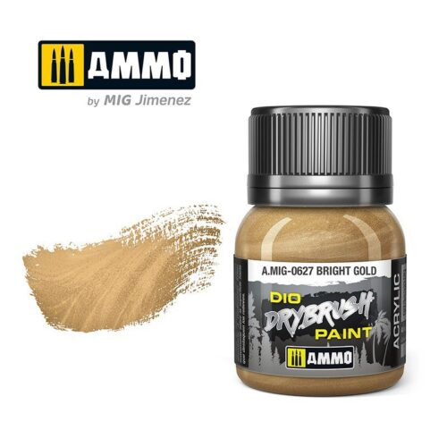 627 BRIGHT GOLD Ammo Mig Drybrush Paint 40ml
