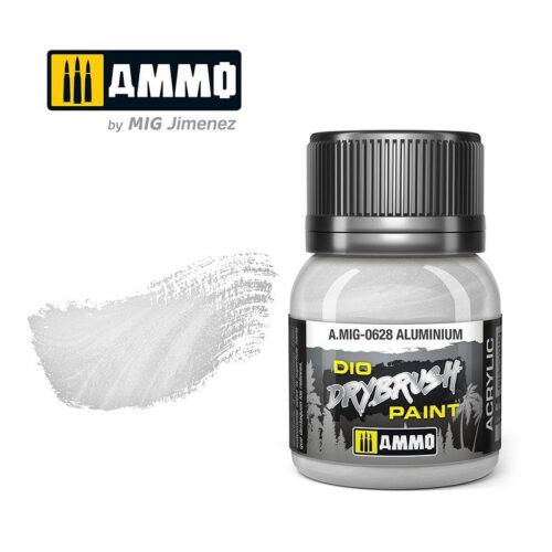 628 ALLUMINIUM Ammo Mig Drybrush Paint 40ml