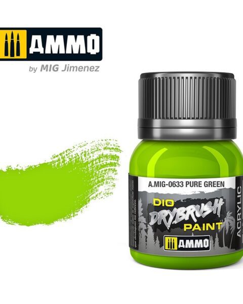 633 PURE GREEN Ammo Mig Drybrush Paint 40ml